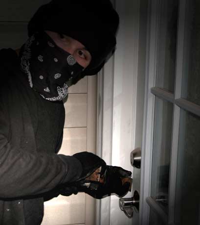 suspect at door